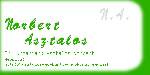 norbert asztalos business card